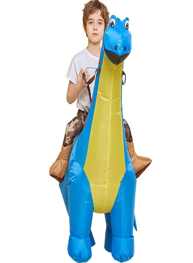 One Casa Inflatable Dinosaur Costume Riding Diplodocus T Rex Air Blow up Funny Party Halloween Costumes for Kids (2-4Yrs) - Image 4